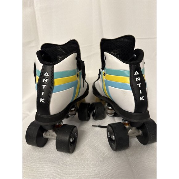 Antik Skyhawk Roller Derby roller skates, white blue yellow.Size 6. - Picture 2 of 12